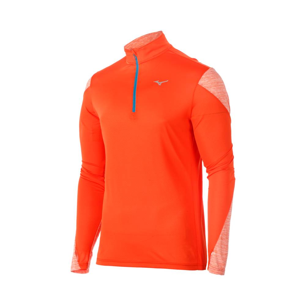 Panske Treningove Oblecenie Mizuno ALPHA LONG SLEEVE HALF ZIP 2.0 Bezecke Ruzove Vypredaj TLDC35248